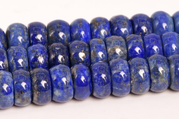 8x4-6mm Deep Blue Lapis Lazuli Beads Afghanistan Grade A Genuine Natural Gemstone Rondelle Loose Beads 15" / 7.5" Bulk Lot Options (108747)