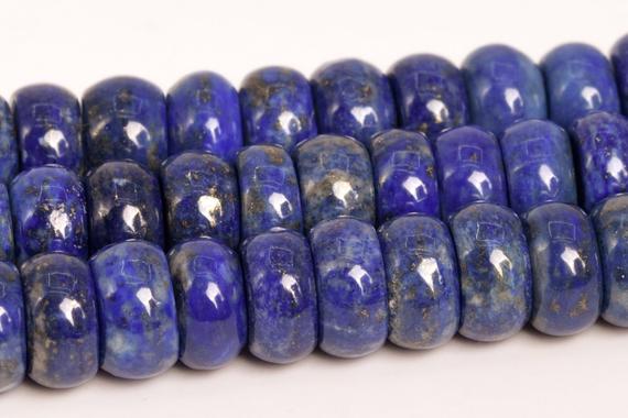 9-10x3-6mm Deep Blue Lapis Lazuli Beads Afghanistan Grade A Genuine Natural Gemstone Rondelle Loose Beads 15"/ 7.5 Bulk Lot Options (108742)