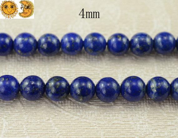 Lapis Lazuli,15 Inch Full Strand Lapis Lazuli Smooth Round Beads 4 Mm