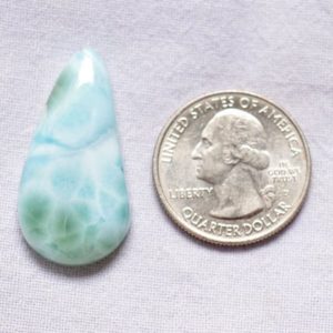 Shop Larimar Cabochons! Natural Larimar Cabochon, Sky Blue Larimar Gemstone, Drop Shape Cabochon, Smooth Polished Dominican Republic Larimar, 17x33mm #PP9231 | Natural genuine stones & crystals in various shapes & sizes. Buy raw cut, tumbled, or polished gemstones for making jewelry or crystal healing energy vibration raising reiki stones. #crystals #gemstones #crystalhealing #crystalsandgemstones #energyhealing #affiliate #ad