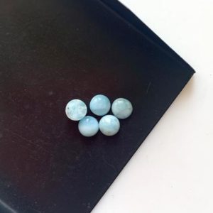Shop Larimar Round Beads! 20 Pieces 5mm Each Round Shaped Natural Larimar Gemstone Cabochons, Smooth Flat Back Larimar Loose Gemstone Cabochon, GDS1923/3 | Natural genuine round Larimar beads for beading and jewelry making.  #jewelry #beads #beadedjewelry #diyjewelry #jewelrymaking #beadstore #beading #affiliate #ad