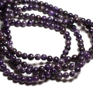 Shop Lepidolite Bead Shapes! 10pc – beads of stone – Lepidolite balls 6 mm dark purple – 4558550081995 | Natural genuine other-shape Lepidolite beads for beading and jewelry making.  #jewelry #beads #beadedjewelry #diyjewelry #jewelrymaking #beadstore #beading #affiliate #ad