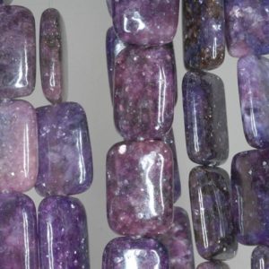 Shop Lepidolite Bead Shapes! 18X13mm Purple Lepidolite Gemstone Grade AA Rectangle Loose Beads 16 inch Full Strand (90188301-665) | Natural genuine other-shape Lepidolite beads for beading and jewelry making.  #jewelry #beads #beadedjewelry #diyjewelry #jewelrymaking #beadstore #beading #affiliate #ad