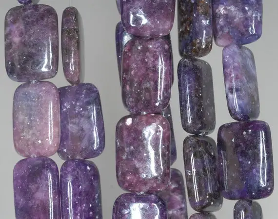 18x13mm Purple Lepidolite Gemstone Grade Aa Rectangle Loose Beads 16 Inch Full Strand (90188301-665)