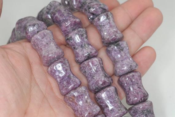 22x16mm Purple Lepidolite Gemstone Grade Aa Drum Barrel Loose Beads 7.5 Inch Half Strand (90187955-707b)