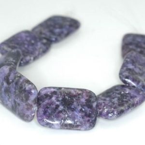Shop Lepidolite Bead Shapes! 25X18mm Black Purple Lepidolite Gemstone Grade AA Rectangle Loose Beads 7.5 inch Half Strand (90188074-703C) | Natural genuine other-shape Lepidolite beads for beading and jewelry making.  #jewelry #beads #beadedjewelry #diyjewelry #jewelrymaking #beadstore #beading #affiliate #ad