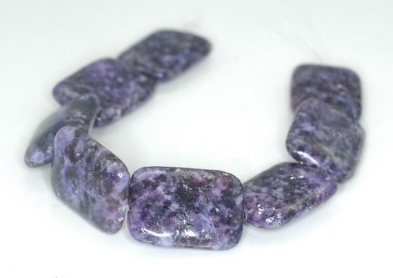 25x18mm Black Purple Lepidolite Gemstone Grade Aa Rectangle Loose Beads 7.5 Inch Half Strand (90188074-703c)