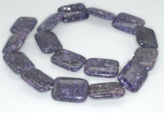 25x18mm Purple Lepidolite Gemstone Grade Aa Rectangle Loose Beads 7.5 Inch Half Strand (90188845-703c)