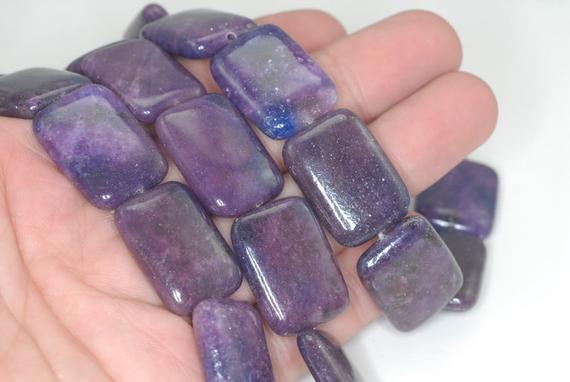 25x18mm Violet Purple Lepidolite Gemstone Grade Aa Rectangle Loose Beads 7.5 Inch Half Strand (90188072-703c)