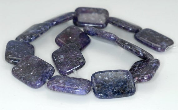 30x22mm Dark Purple Lepidolite Gemstone Grade Aa Rectangle Loose Beads 16.5 Inch Full Strand (90187817-667)