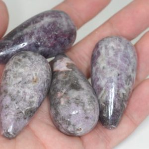 Shop Lepidolite Bead Shapes! 50X25mm Purple White Lepidolite Gemstone Grade AA Teardrop Loose Beads 2 Beads (90187961-708B) | Natural genuine other-shape Lepidolite beads for beading and jewelry making.  #jewelry #beads #beadedjewelry #diyjewelry #jewelrymaking #beadstore #beading #affiliate #ad