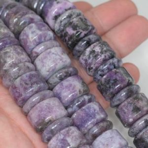 Shop Lepidolite Beads! 18X6-18X11mm Light Purple Lepidolite Gemstone Grade A Rondelle Loose Beads 8 inch Half Strand (90187959-706B) | Natural genuine beads Lepidolite beads for beading and jewelry making.  #jewelry #beads #beadedjewelry #diyjewelry #jewelrymaking #beadstore #beading #affiliate #ad
