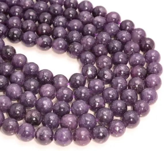 Genuine Natural Purple Lepidolite Deep Gemstone Grade Aaa Round 6mm 8mm Loose Bead 15.5 Inch Full Strand Bulk Lot 1,2,6,12 And 50(a223)