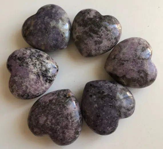 Lepidolite Gemstone Heart, Calming And Soothing Healing Stone,healing Crystal, Chakra Stone, Spiritual Stone