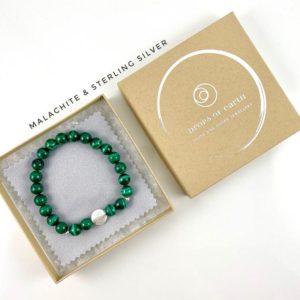 Shop Malachite Bracelets! Malachite Bracelet with Sterling Silver. Natural Genuine Gemstone. | Natural genuine Malachite bracelets. Buy crystal jewelry, handmade handcrafted artisan jewelry for women.  Unique handmade gift ideas. #jewelry #beadedbracelets #beadedjewelry #gift #shopping #handmadejewelry #fashion #style #product #bracelets #affiliate #ad