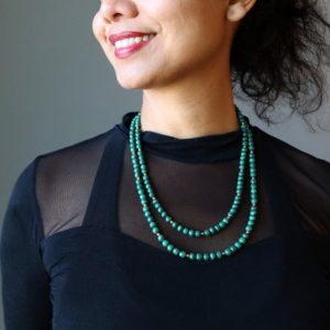 Shop Malachite Necklaces! Malachite Double-Strand Necklace Genuine Green Gemstone | Natural genuine Malachite necklaces. Buy crystal jewelry, handmade handcrafted artisan jewelry for women.  Unique handmade gift ideas. #jewelry #beadednecklaces #beadedjewelry #gift #shopping #handmadejewelry #fashion #style #product #necklaces #affiliate #ad