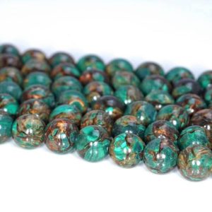 Shop Malachite Beads! 10mm Copper Bronze Malachite Gemstone Grade AAA Round Loose Beads 15.5 inch Full Strand BULK LOT 1,2,6,12 and 50 (80004733-842) | Natural genuine beads Malachite beads for beading and jewelry making.  #jewelry #beads #beadedjewelry #diyjewelry #jewelrymaking #beadstore #beading #affiliate #ad