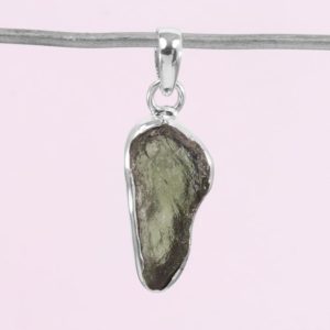 Moldavite Pendant-Raw Moldavite Necklace-Sterling Silver Pendant-Authentic Moldavite-0.75, 1.50 inch Moldavite-16+3 inch Adjustable Chain | Natural genuine Moldavite necklaces. Buy crystal jewelry, handmade handcrafted artisan jewelry for women.  Unique handmade gift ideas. #jewelry #beadednecklaces #beadedjewelry #gift #shopping #handmadejewelry #fashion #style #product #necklaces #affiliate #ad