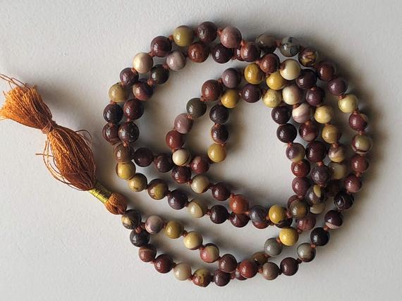 6-6.5mm Mookaite Jasper Gemstone Prayer Beads, 108 Mala Bead, Yoga Beads, Meditation Bead, Rosary Bead, Healing Bead, Japp Mala (1st To 5st)