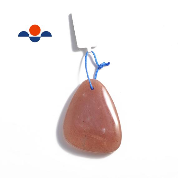 Peach Moonstone Pendant Teardrop Or Irregular Shape Approx 30x40mm