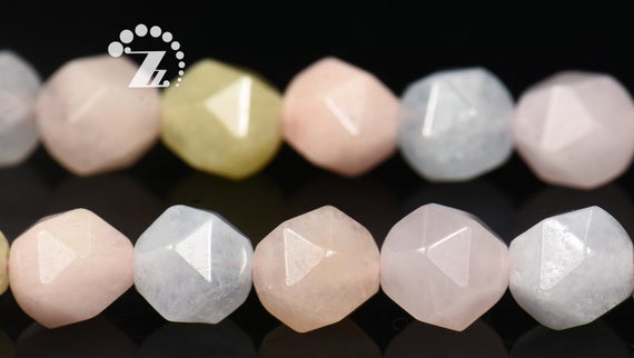 Morganite Faceted Star Cut Round Beads,nugget Beads,diamond Bead,gemstone,multicolor,grade A,6mm 8mm 10mm For Choice,15" Full Strand