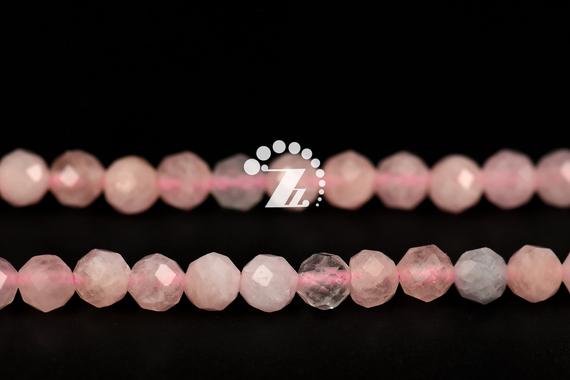 Morganite Faceted Round Beads,candy Color Morganite,rainbow,natural,genuine,gemstone,diy Beads,jewelry Making,4mm,15" Full Strand