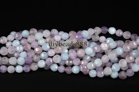 Morganite,15 Inches Full Strand Grade A Multicolor Morganite Faceted Round Beads,pumpkin Beads,gemstone,8mm