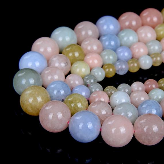 Morganite Gemstone Round 6mm 8mm 10mm 12mm Loose Beads Bulk Lot 1,2,6,12 And 50 (d7)