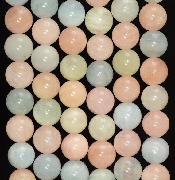 Sale !!! 8mm Beryl Morganite, Aquamarine, Heliodor Gemstone Grade Aa Pink Multicolor Round Loose Beads 15.5 Inch Full Strand (80005487-468)