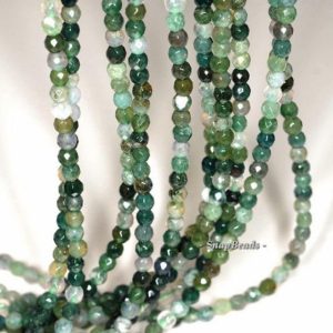 Shop Moss Agate Faceted Beads! 2mm Moss Agate Gemstone Green Micro Faceted Round 2mm Loose Beads 16 inch Full Strand LOT 1,2,6,12 and 50 (90148188-170-E) | Natural genuine faceted Moss Agate beads for beading and jewelry making.  #jewelry #beads #beadedjewelry #diyjewelry #jewelrymaking #beadstore #beading #affiliate #ad