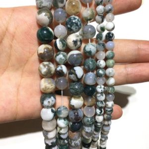Shop Moss Agate Round Beads! Natural Moss Agate Beads Healing Energy Gemstone Loose Beads DIY Jewelry Making Design for Bracelet Necklace AAA Quality 4mm 6mm 8mm 10mm | Natural genuine round Moss Agate beads for beading and jewelry making.  #jewelry #beads #beadedjewelry #diyjewelry #jewelrymaking #beadstore #beading #affiliate #ad