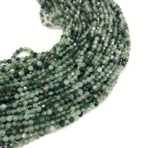 Shop Moss Agate Faceted Beads! Natural Moss Agate Beads Round Faceted, 2mm, 3mm, 4mm Semi Precious Stone Beads, Micro Gemstone Beads | Natural genuine faceted Moss Agate beads for beading and jewelry making.  #jewelry #beads #beadedjewelry #diyjewelry #jewelrymaking #beadstore #beading #affiliate #ad