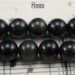 Shop Obsidian Beads! 15 inch strand of AA High natural black obsidian smooth round beads 8mm 10mm 12mm 14mm 16mm for Choice | Natural genuine beads Obsidian beads for beading and jewelry making.  #jewelry #beads #beadedjewelry #diyjewelry #jewelrymaking #beadstore #beading #affiliate #ad