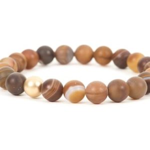 Shop Onyx Bracelets! Coffee Onyx Bracelet, Matte Brown Onyx Natural Gemstone Bracelet, Stacking Stretch Bracelet made with 8mm Onyx Round Beads, Handmade Jewelry | Natural genuine Onyx bracelets. Buy crystal jewelry, handmade handcrafted artisan jewelry for women.  Unique handmade gift ideas. #jewelry #beadedbracelets #beadedjewelry #gift #shopping #handmadejewelry #fashion #style #product #bracelets #affiliate #ad