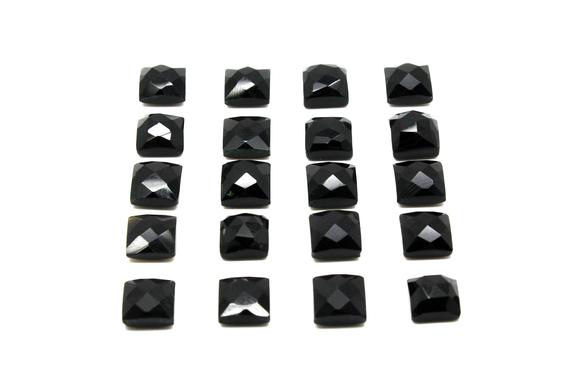 Black Gemstone Cabochons,black Onyx Cabochon,gemstone Cabochons,faceted Cabochons,checker Cut Cabs,jewelry Making Supplies,aa Quality