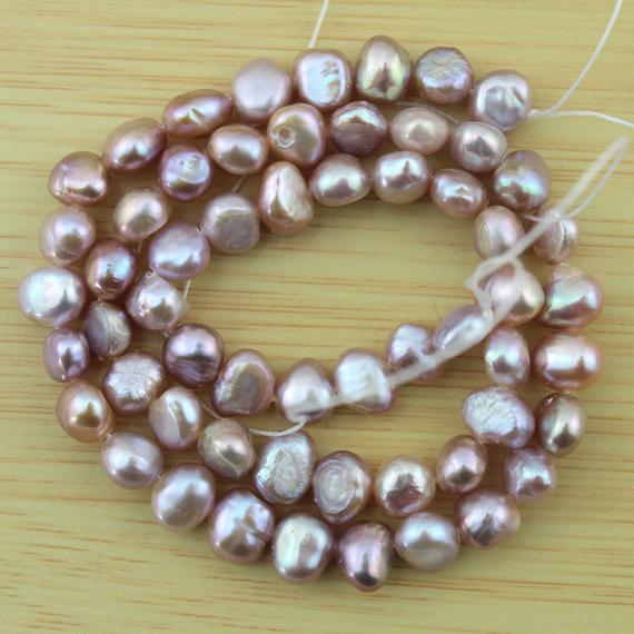 6-7mmnugget Purple Pearl Beads,freshwater Pearl Beads,baroque Nugget Pearls,loose Pearl Beads,pearl Jewelry,bridal Gift-60pcs-15 Inches-fs87