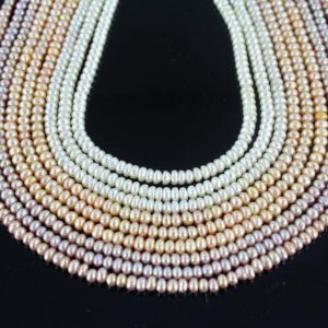 Shop Pearl Bead Shapes! 3-3.5mm Genuine freshwater button pearl bead,Cultured pearl strands,Loose Pearl Beads,Seed Pearl beads,Bridesmaid jewelry -15.5inches | Natural genuine other-shape Pearl beads for beading and jewelry making.  #jewelry #beads #beadedjewelry #diyjewelry #jewelrymaking #beadstore #beading #affiliate #ad