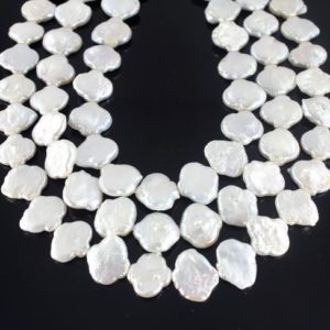 Shop Pearl Bead Shapes! Good luster  White coin pearls,Fun shape natural pearl coin bead,freshwater pearl beads,Pearl suplly,Pearl for necklace bracelet–15.5inches | Natural genuine other-shape Pearl beads for beading and jewelry making.  #jewelry #beads #beadedjewelry #diyjewelry #jewelrymaking #beadstore #beading #affiliate #ad