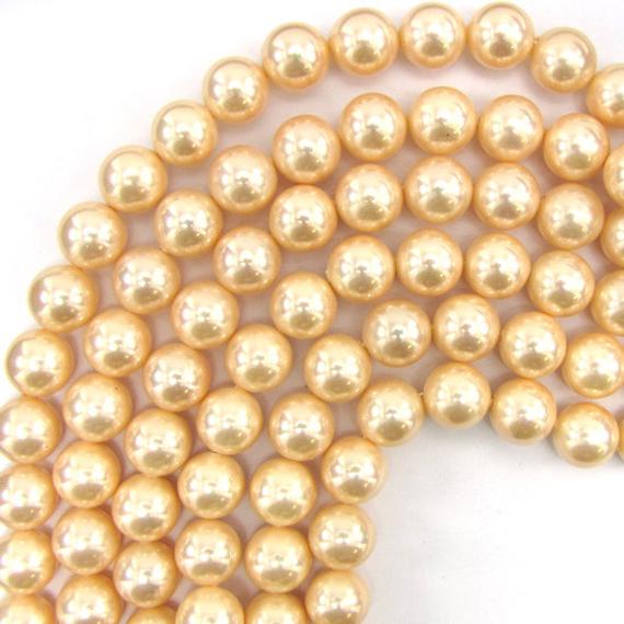 12mm Pink Shell Pearl Round Beads 15" Strand 13511