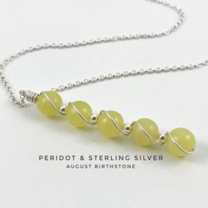 Shop Peridot Necklaces! August Birthstone, Peridot Necklace, Sterling Silver | Natural genuine Peridot necklaces. Buy crystal jewelry, handmade handcrafted artisan jewelry for women.  Unique handmade gift ideas. #jewelry #beadednecklaces #beadedjewelry #gift #shopping #handmadejewelry #fashion #style #product #necklaces #affiliate #ad