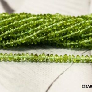 S/ Peridot 5mm/ 4mm/ 3mm Plain Rondelle Beads 15" strand Natural green gemstone Peridot Spacer Beads For jewelry making | Natural genuine rondelle Peridot beads for beading and jewelry making.  #jewelry #beads #beadedjewelry #diyjewelry #jewelrymaking #beadstore #beading #affiliate #ad