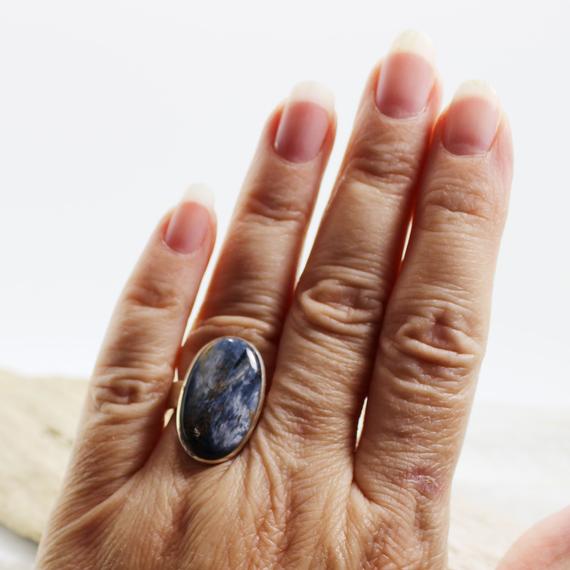 Pietersite Ring Amazing Blues Pietersite Stone Cab Oval Shape Set On Solid 925 Sterling Silver Everyday Piece Looks Great For All Unisex