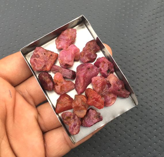 5 Pieces Large Rough 14-16 Mm Raw,raw Pink Sapphire Stones,natural Pink Sapphire Gemstone,healing Crystal Pink Sapphire Rough,stone Raw
