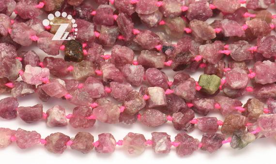 Pink Tourmaline Rough Nugget Beads,rough Cut Bead,raw Bead,tourmaline,genuine,natural,gemstone,7-9x8-9mm,15" Full Strand
