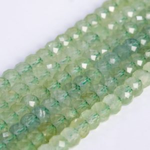 Shop Prehnite Faceted Beads! Genuine Natural Light Green Prehnite Loose Beads Grade AAA Faceted Rondelle Shape 6x4mm | Natural genuine faceted Prehnite beads for beading and jewelry making.  #jewelry #beads #beadedjewelry #diyjewelry #jewelrymaking #beadstore #beading #affiliate #ad