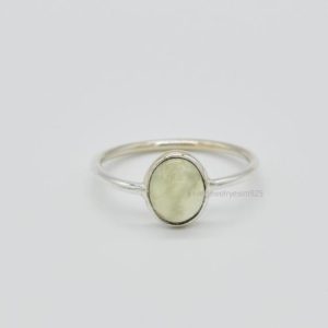 Green Prehnite Ring | 925 Sterling Silver Rings | Handmade Ring | Women Ring | Gemstone Ring | Boho Ring | Stacking Ring I Gift For Her. | Natural genuine Prehnite rings, simple unique handcrafted gemstone rings. #rings #jewelry #shopping #gift #handmade #fashion #style #affiliate #ad
