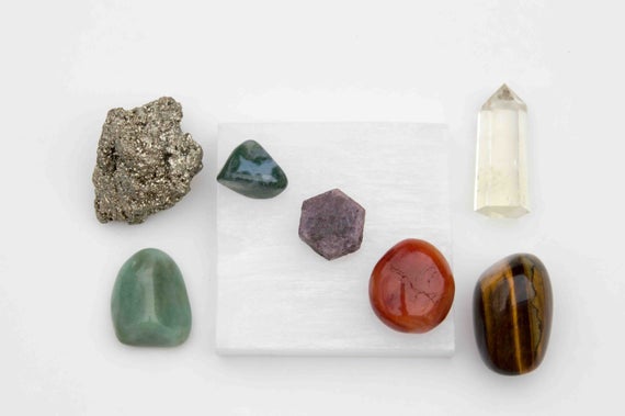 Prosperity Crystal Set, 7 Abundance Crystal Kit, Beginner Kit, Crystal Healing Kit