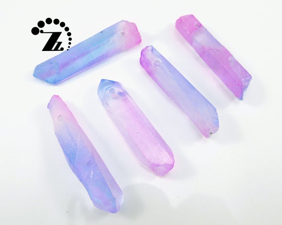 Crystal Quartz Rough Point Bead,nugget Bead,spike Shape,diy Bead,top Drilled Bead,5 Pcs,color For Choice