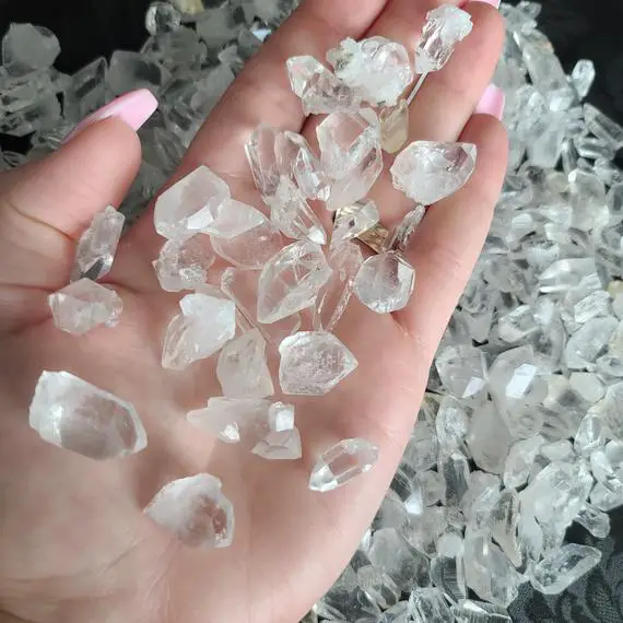 Aaa Small Chunky Quartz Crystal Points, Choose Quantity, 0.25" - 0.75" Raw Arkansas Crystals For Jewelry Making Or Crystal Grids