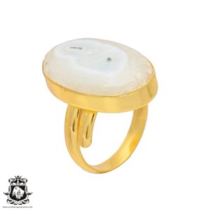 Shop Quartz Crystal Rings! Size 10.5 – Size 12 Solar Quartz Ring Meditation Ring 24K Gold Ring GPR155 | Natural genuine Quartz rings, simple unique handcrafted gemstone rings. #rings #jewelry #shopping #gift #handmade #fashion #style #affiliate #ad